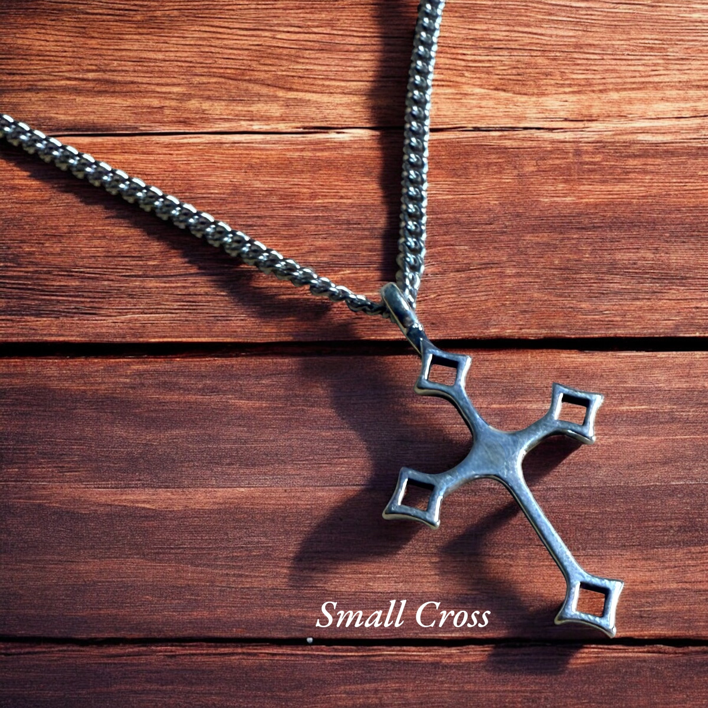 Gothic Medieval Cross Necklace - Sterling Silver