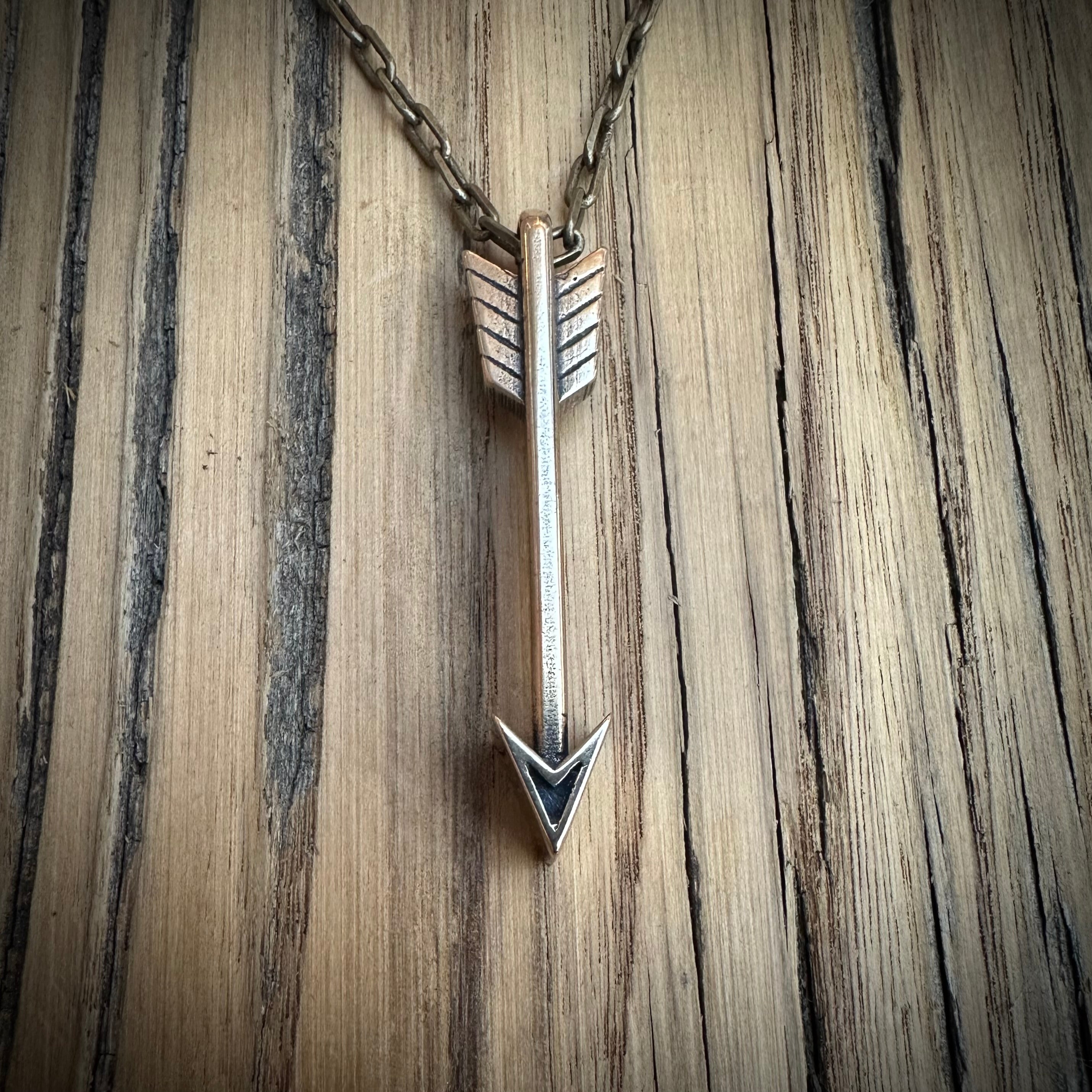 STRENGTH Arrow of Courage Necklace - Bronze