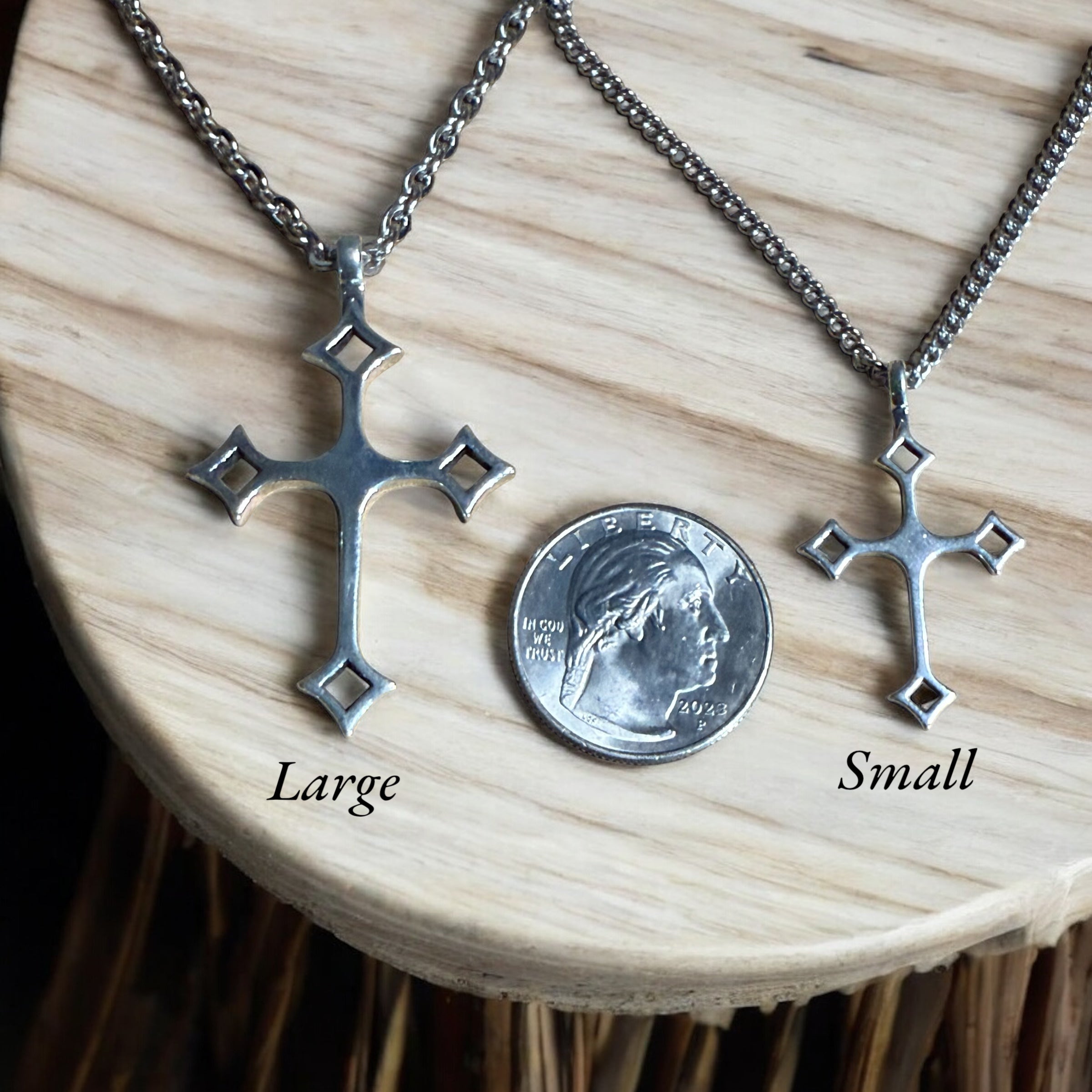 Gothic Medieval Cross Necklace - Sterling Silver