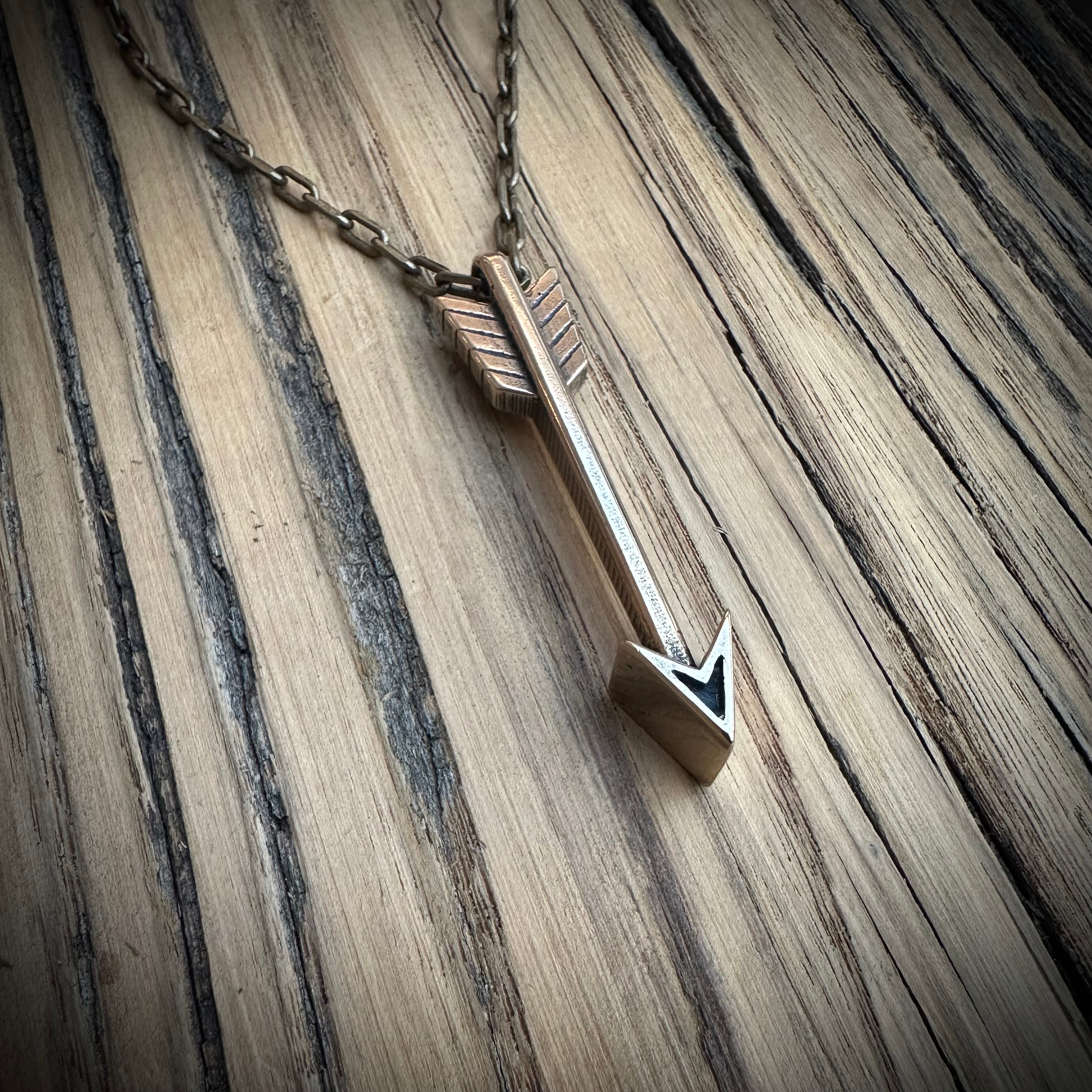 STRENGTH Arrow of Courage Necklace - Bronze