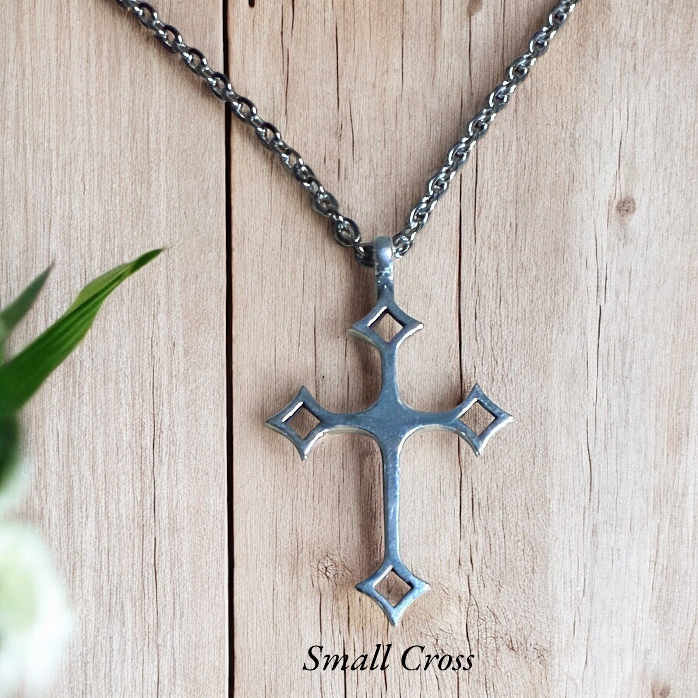 Gothic Medieval Cross Necklace - Sterling Silver
