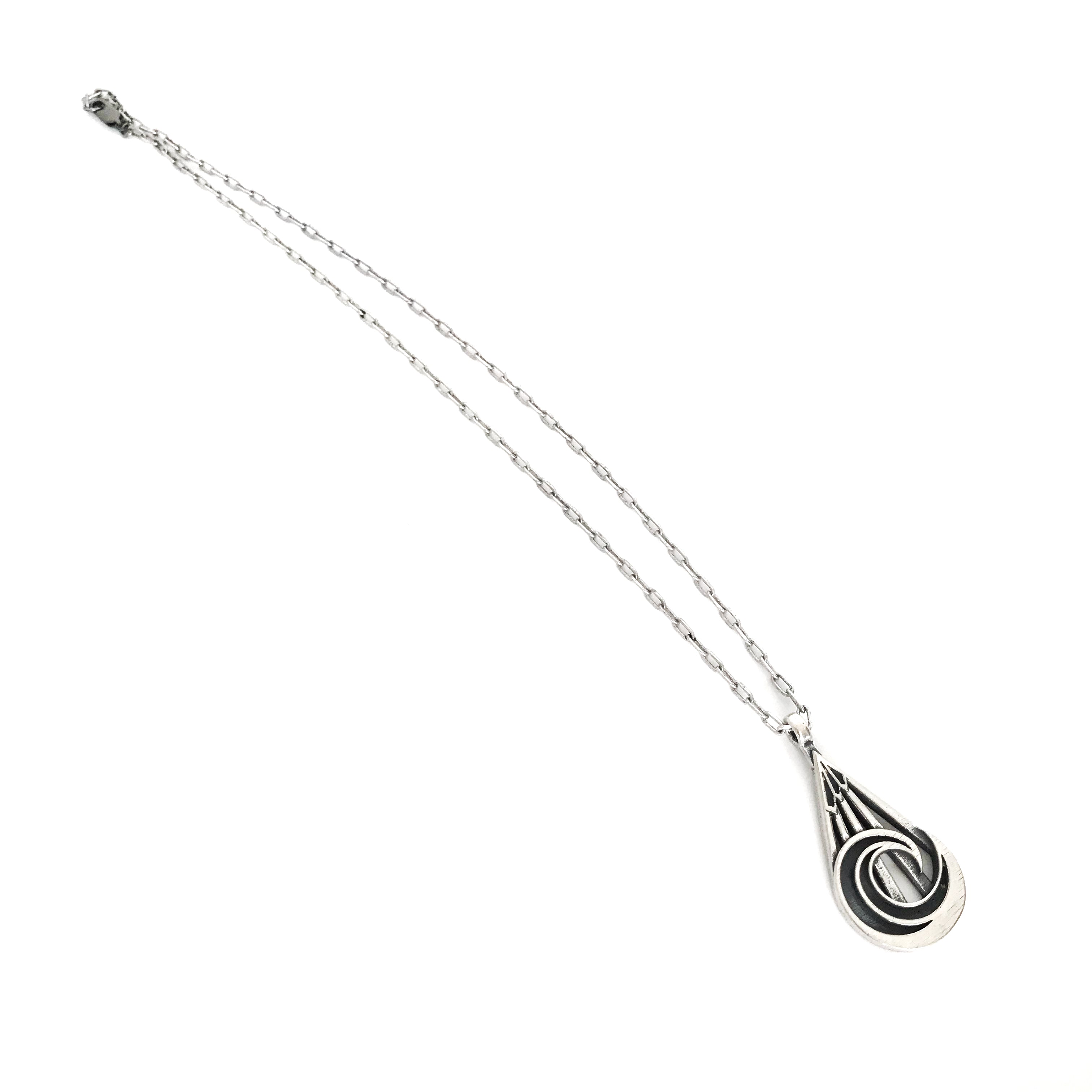 PEACE Mountain Wave Necklace - Sterling Silver