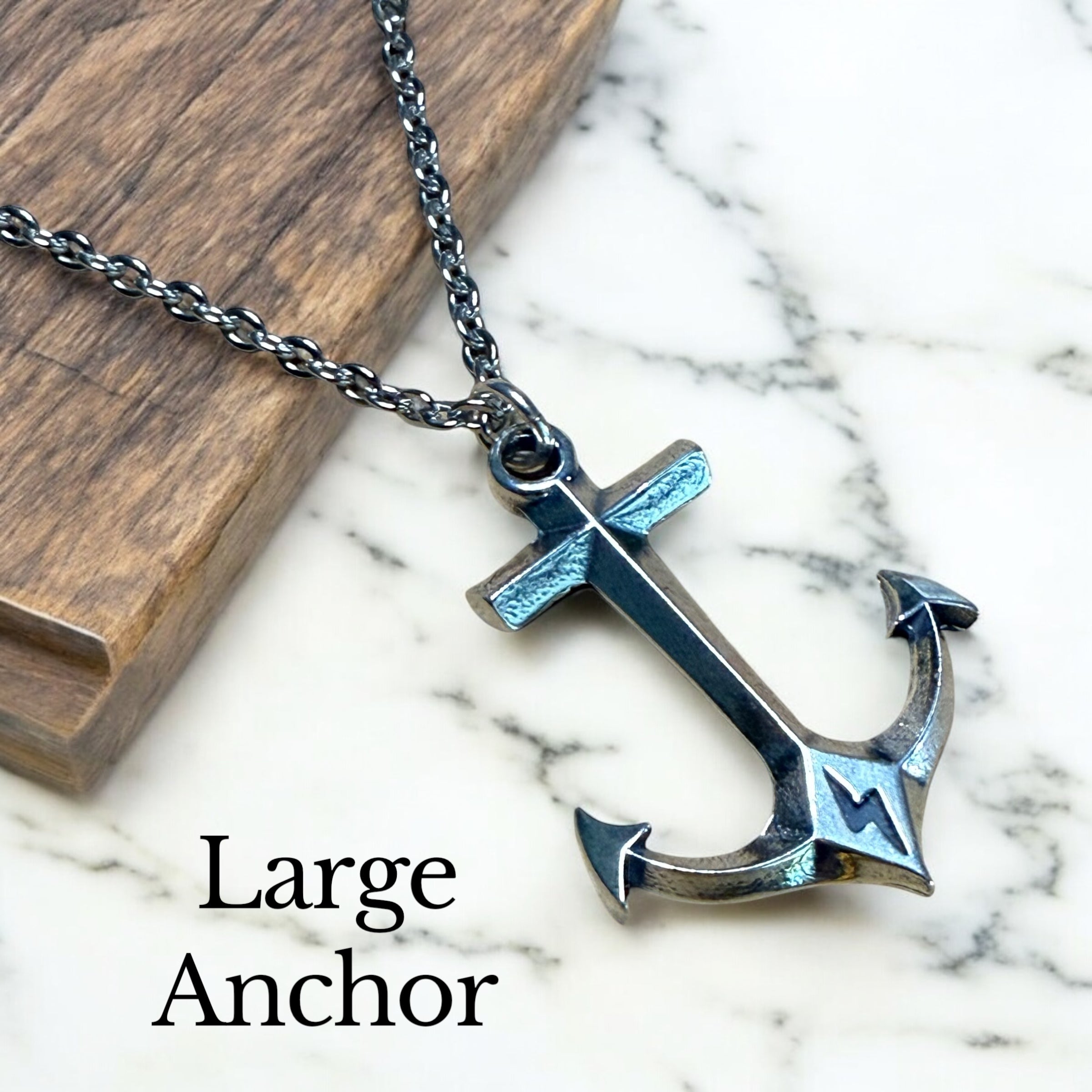 STRENGTH Hold Fast Anchor Necklace - Sterling Silver