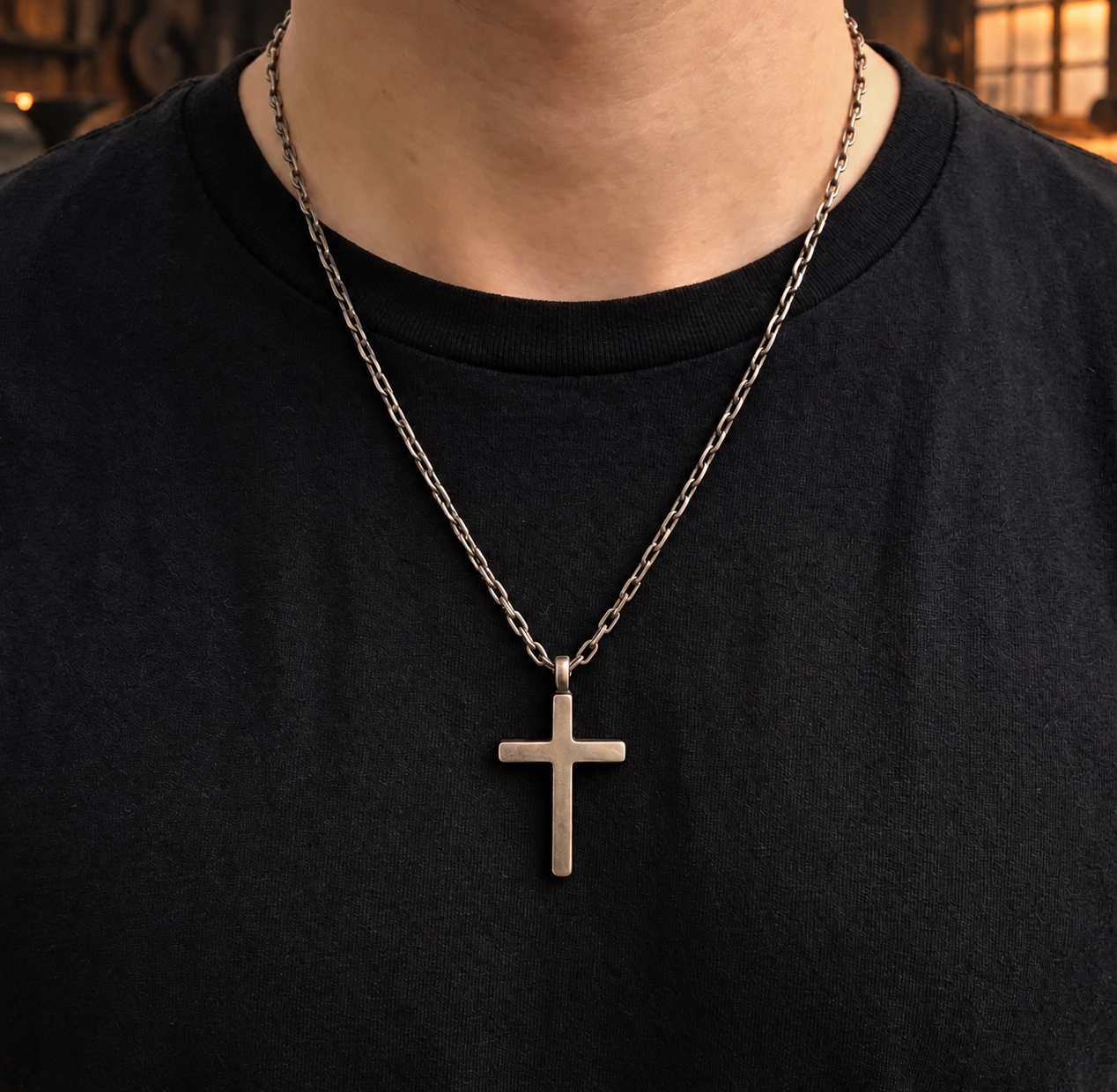 FAITH Classic Cross Necklace - Bronze
