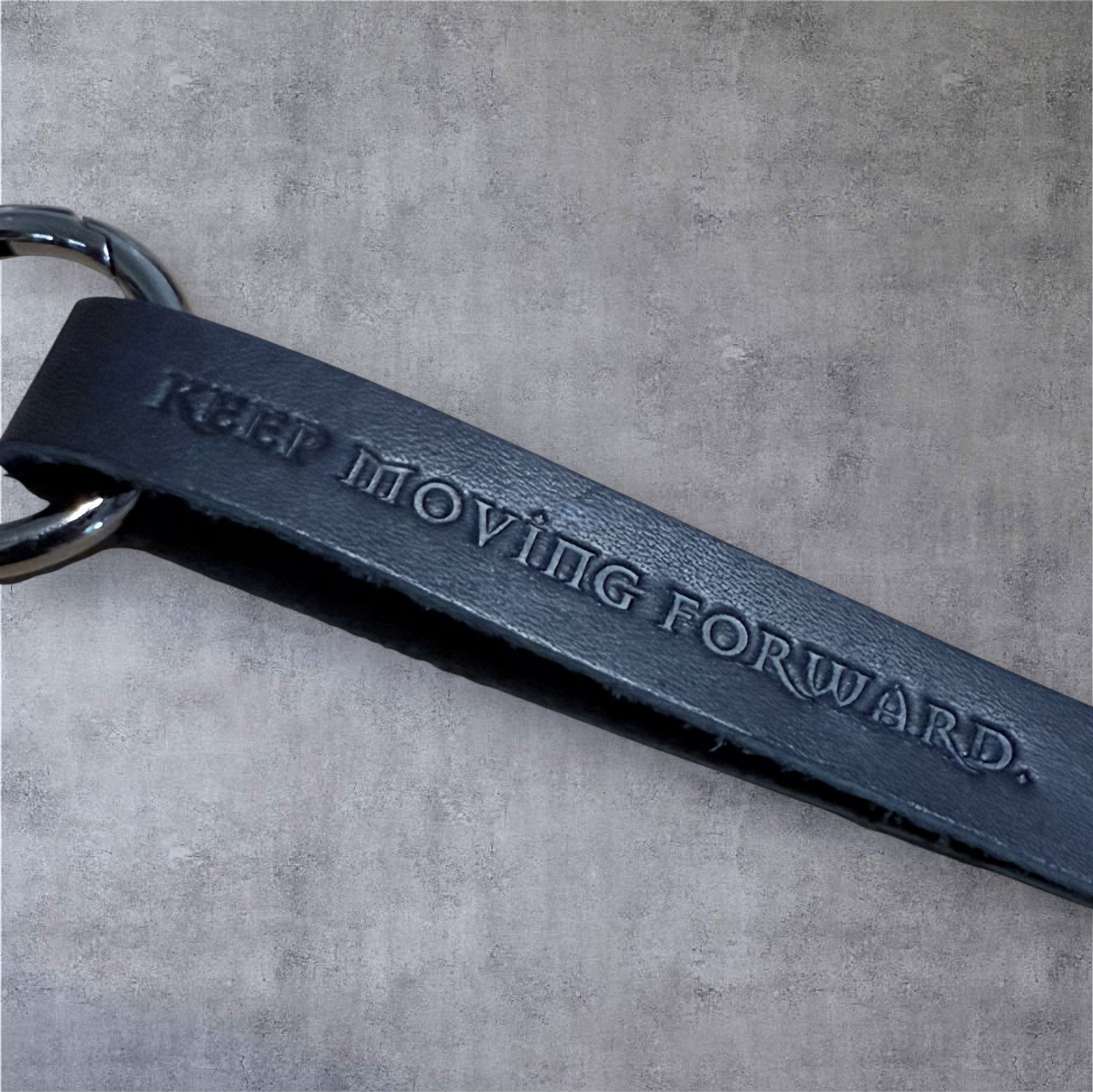Forged By Fire Keychain - Leather & Gunmetal