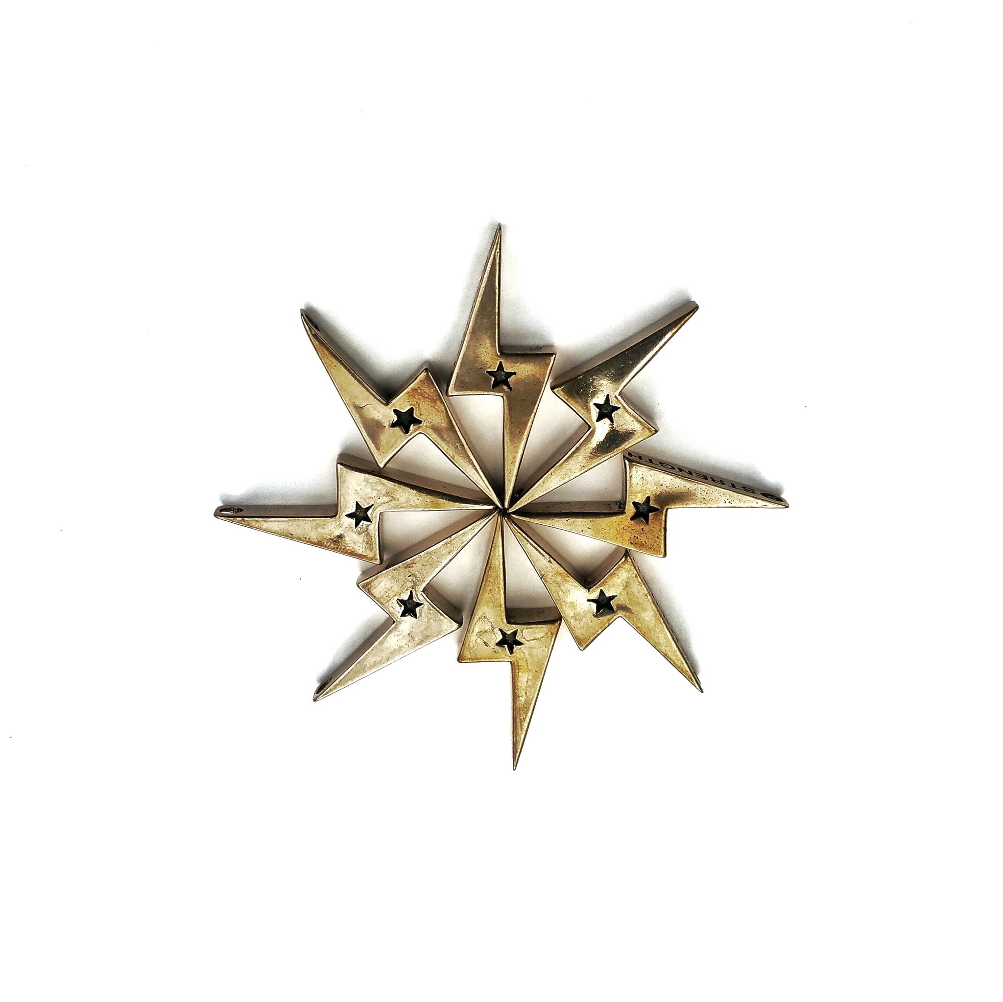 STRENGTH Lightning Bolt Necklace - Red Bronze HONOR EMBELM Jewelry