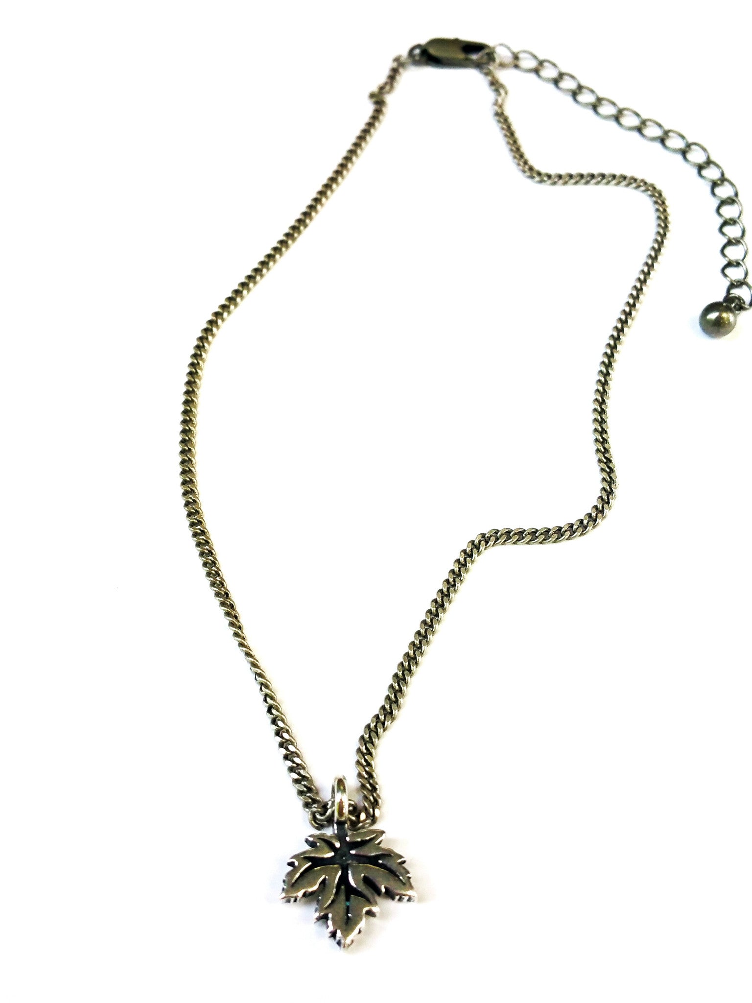 Leaf of Life Necklace - Sterling Silver Choker Charm