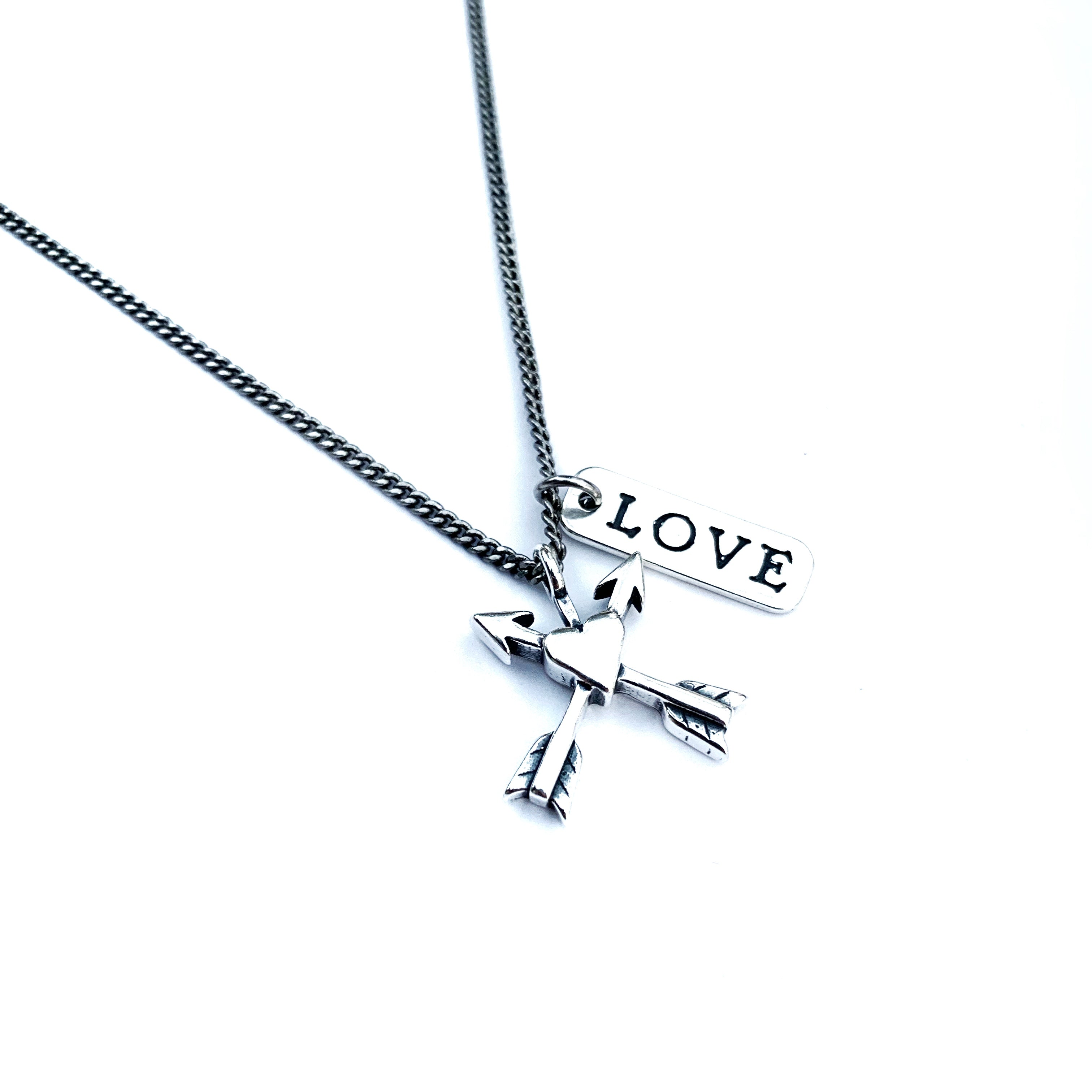 “It’s You and Me” Arrows Necklace - Sterling Silver Choker Charm