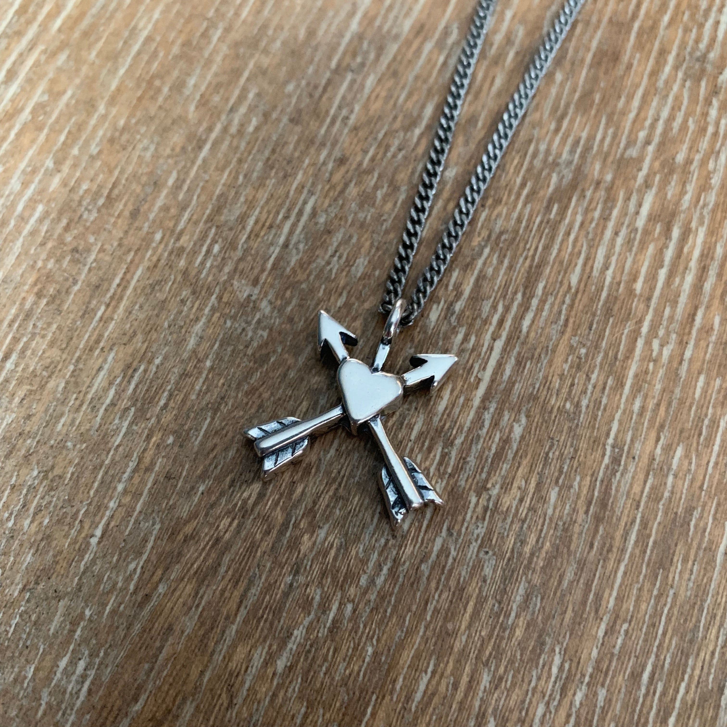 “It’s You and Me” Arrows Necklace - Sterling Silver Choker Charm